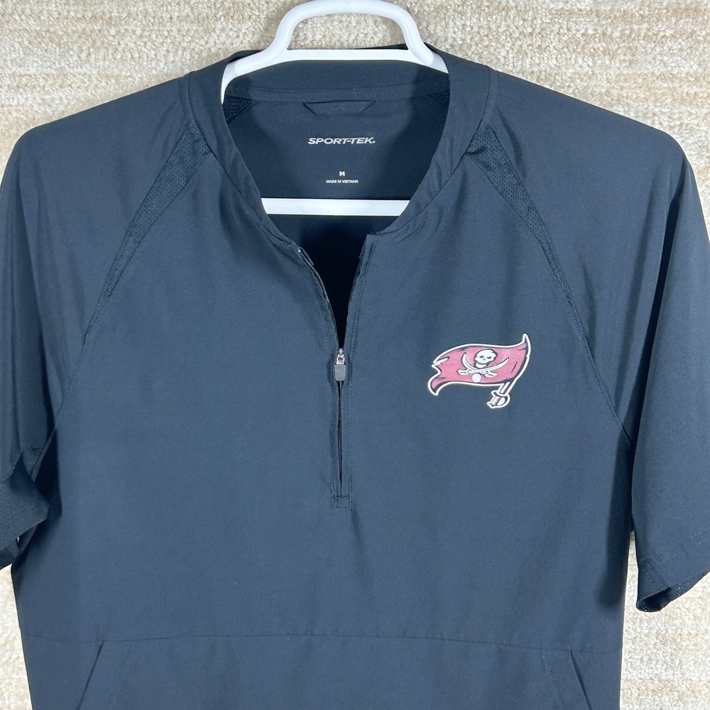 Sport-Tek Mens Gorpcore Buccaneers Quarter Zip Windbreaker Jacket Black Medium